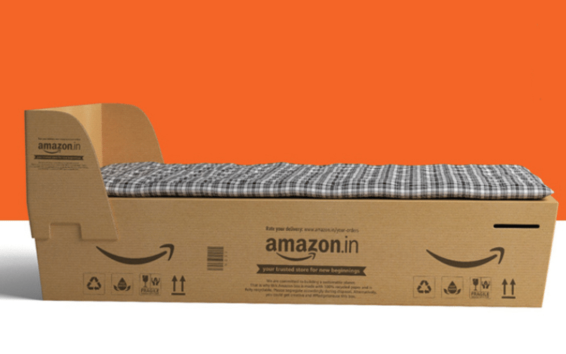 Amazon India makes beds from delivery boxes